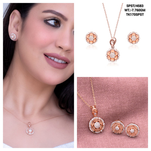 Regalos de Navidad colgante de piedras preciosas de circón cúbico 925 conjunto de colgante de plata sólida 18 "cadena moderna plata dama de honor collar joyería - Product Image 6