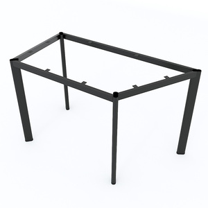 HBLG024 Minimalist Square Trapezoid <b>Table</b> 120x60cm <b>Foldable</b> Rubber Wood with Oval Iron <b>Legs</b> for Courtyard Kitchen Hospital - Product Image 4