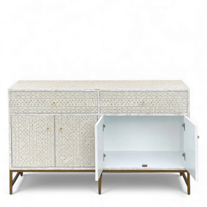 Mueble Artesanal de Nácar con Incrustaciones de Concha Sofisticadas para Interiores Modernos - Product Image 4
