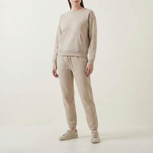 Ensemble de survêtement en molleton français chaud pour femmes, sweat-shirt à capuche et pantalon de jogging, vêtements décontractés de rue, coupe ample et confortable, pour la maison et l'extérieur - Product Image 1