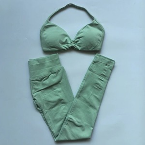 Impact Yoga ensemble femmes entraînement Scrunch Leggings ensemble à bretelles licou sport soutien-gorge Fitness Gym vêtements entraînement ensemble 2 pièces - Product Image 5