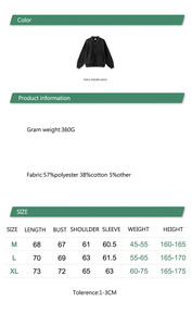 Cárdigan negro Vintage Streetwear Plus Fleece Washed Zipper Loose Button ODM Plain Dyed Hoodies para hombres DDP Shipping - Product Image 2