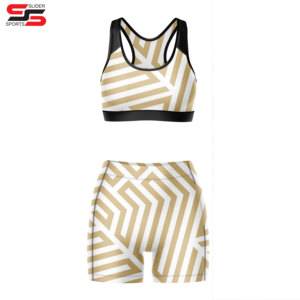 Tight Fitting Short Top Suit Custom Gym Clothing Active Wear Yoga Bra and Pants Set <b>Booty</b> shorts - Product Image 3