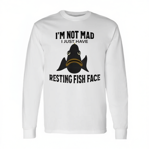 No estoy enfadado, solo estoy pensando en la cara de un pez, camiseta de manga larga para pescar - Product Image 2