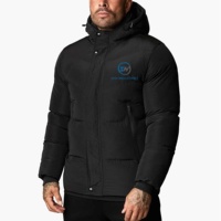 Veste d'hiver matelassée pour homme style urbain 2025, personnalisable avec logo sur poche avant, impression OEM, vente en gros