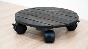 Support de plante en bois polyvalent de 16 pouces avec roues durable et écologique pour le jardin, le patio, le balcon et la décoration intérieure Origine du Vietnam - Product Image 2