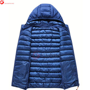 เสื้อกั๊กขนปลาปักเป้ากันน้ำสำหรับผู้ชายเสื้อ100% ผ้าโพลีเอสเตอร์มีฮู้ดสีน้ำเงินแวววาวออกแบบโลโก้ได้ตามต้องการแบบเต็มรูปแบบ - Product Image 3