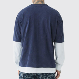 Camiseta de manga corta extragrande Vintage de algodón/Bambú de peso pesado de primera calidad para hombre, logotipo personalizado, hombro caído, talla grande personalizada - Product Image 5