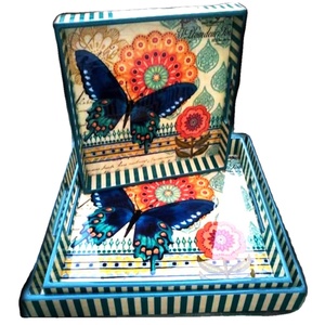 Bandeja de servicio rectangular de diseño para bodas y regalos de hotel en casa - Product Image 1