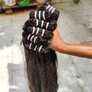 Cheveux bruts Fournisseurs de Femmes Cheveux alignés sur les cuticules Cheveux lisses Raw Remy Virgin Indian Temple Hair, Cheveux humains bruts, Meilleurs cheveux - Product Image 1