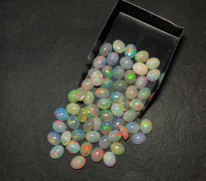 Haute qualité 5 pièces 9*11MM 10CT ovale Cabochon naturel éthiopien opale et améthyste IGI certifié lâche poire pierres précieuses Lot pour bijoux - Product Image 4