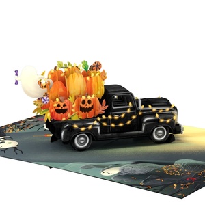 Voiture d'Halloween pour événements spéciaux Carte de voeux Carte 3D Pop Up Carte de voeux Artisanat Vente en gros - Product Image 3
