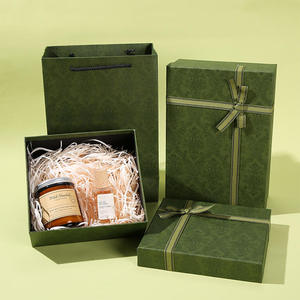 Luxury <b>Gift</b> <b>Box</b> with Light & Bow - Orange/Blue <b>Empty</b> Packaging <b>for</b> Perfume Cosmetics, Birthday Wedding Party - Product Image 2
