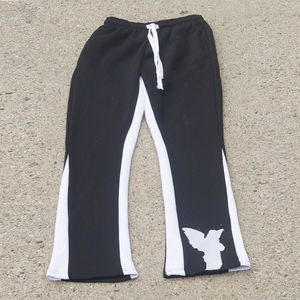 Pantalon de survêtement évasé décontracté pour homme sérigraphié avec logo personnalisé 100% coton pantalon de jambe Streetwear léger avec poche latérale - Product Image 1