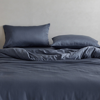 Parure de lit de luxe en bambou 300TC satinée certifiée OEKO-TEX, écologique, 4 pièces, taille Queen, poches profondes, confortable toutes saisons