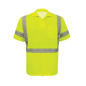 Polo reflectante de ajuste cómodo de secado rápido, uniforme de trabajo reflectante de seguridad de poliéster y algodón transpirable - Product Image 4