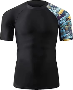 <b>MMA</b> <b>Rash</b> <b>Guard</b> Set Men Wholesale Half Sleeve <b>Rash</b> <b>Guard</b> Breathable Eco-Friendly Quick Dry Polyester/Nylon <b>Rash</b> <b>Guard</b> Shirt - Product Image 6