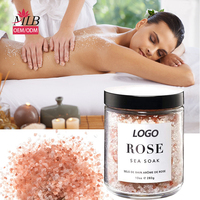 Garam Mandi Mineral Vegan Label Pribadi Garam Himalaya Lavender Jasmine Mawar Garam Mandi dengan Bunga