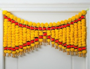 Style indien du sud Marigold Bandarwal porte suspendue pour entrée et temple décor porte d'entrée décoration de mariage et temple décor - Product Image 2