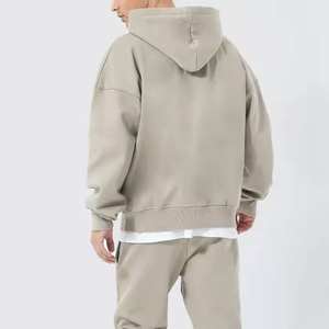 Sudadera con capucha de invierno para hombre personalizada con cremallera de logotipo y bordado de calle 100% algodón polar ecológico e impermeable - Product Image 4