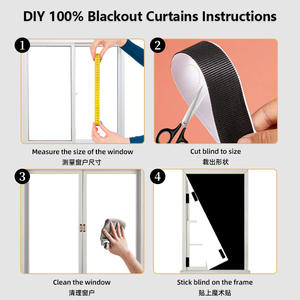 Rideaux occultants portables pouvant être coupés à 100% stores occultants pour bébé pépinière ou voyage-Noir - Product Image 3