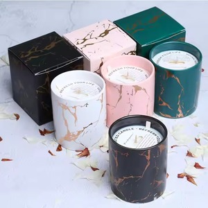 Green And White Color Candle Jar Decorative Glass Candle Container Handcrafted Candle Holder For Home Decor Gift - Product Image 6