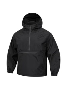Chaqueta Cortavientos de Alta Calidad con Bloques de Color y Media Cremallera, Impermeable, para Correr al Aire Libre, Estilo Otoñal para Hombre - Product Image 2