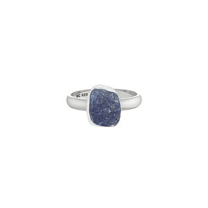 Bague brute unique en argent sterling 925 Réglage de la lunette Tanzanite Formes naturelles Bague d'énergie positive de style classique - Product Image 1