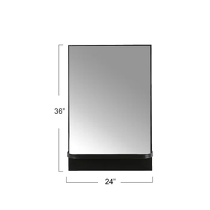 Customized Matte Black <b>Metal</b> <b>Framed</b> Wall Mirror with Shelf Decorative Wall Mirrors for Office Decor Bulk Supplies - Product Image 6
