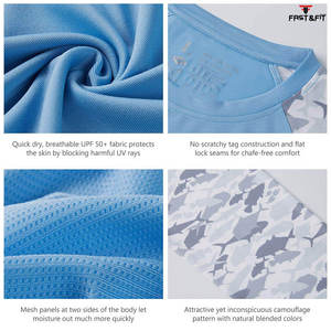 Protection solaire extérieur polyester tissu Sublimation imprimé conception chemises de pêche hommes chemises de pêche à manches longues - Product Image 6