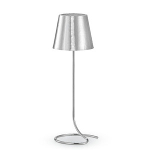 Lampada da tavolo ricaricabile di lusso, realizzata in Italia, placcato argento lucido e sorgente luminosa a LED. - Product Image 1