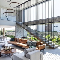 Escalier flottant intérieur commercial de luxe Anewson, en bois massif blanc, moderne, préfabriqué, avec poutre centrale monobloc