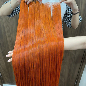 Oferta Relámpago: Extensiones de Cabello Virgen Vietnamita de Lujo, Doble Trama, Liso Extremo, Color Naranja - Product Image 3