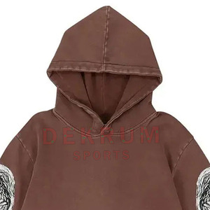 Sweats à capuche délavés à l'acide de haute qualité, les plus vendus, style streetwear pour l'hiver, teinture unie, impression numérique, respirants, personnalisez votre propre stock - Product Image 6