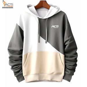 เสื้อมีฮู้ดโอเวอร์ไซส์ระบายอากาศดีสไตล์ใหม่เรียบง่ายผ้าฝ้ายผสมมีฮู้ดโอเวอร์ไซส์แบบกำหนดเอง - Product Image 1