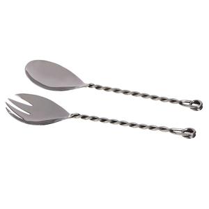 ชุดช้อนส้อมมีดสแตนเลส,ใหม่ล่าสุดชุดเสิร์ฟสลัดโลหะมีสองแปดชุดช้อนส้อมโลหะ - Product Image 6