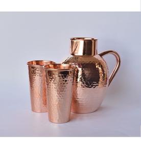 Tasse à bière de fête personnalisée empilable à paroi unique gobelet à eau en métal en verre et cuivre avec cruche - Product Image 2