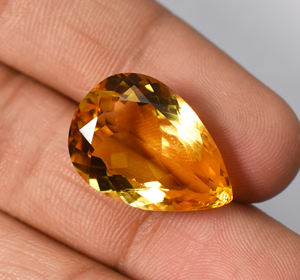 Natural <b>Citrine</b> Madeira Pear Faceted Brandy Colour 21X16X9 mm 17.13 Cts - Product Image 6