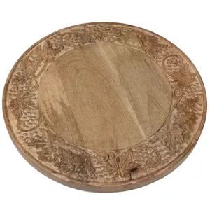 Groothandel Houten Roterende Cake Stand Luie Susan Basis Rustieke Cake Tray Met Hout Voor Bruiloft Thuis Opslag Organisatiebenodigdheden