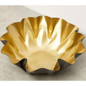 Cuenco para servir chocolate de metal dorado de la más alta calidad, respetuoso con el medio ambiente, cuenco moderno para servir postres y dulces de mesa para bodas - Product Image 3