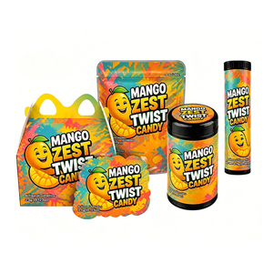 Custom 3.5g 7g 14g Mylar Bags with <b>Jar</b> and Box Full Packaging Set Resealable Holographic Tubes Moisture Proof for Sugar - Product Image 2
