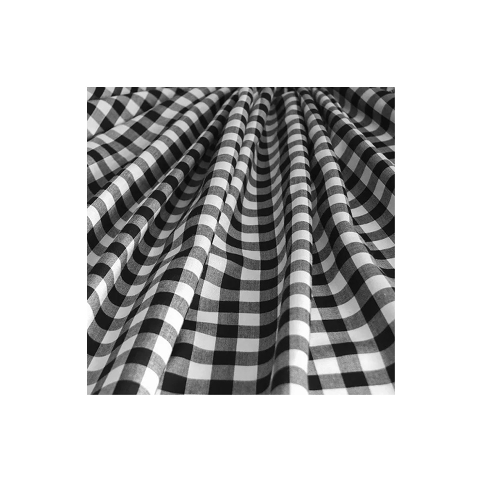 Yarn Dyed Viscose Rayon Gingham Check Fabric 100% Cotton Material Weight 115-125 GSM Bengaline Eco Friendly Sustainable Reusable