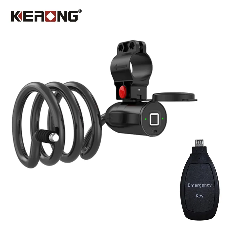 KERONG Intelligentes elektronisches tragbares wasserdichtes Smart Cable Bike Fingerprint-Sicherheits schloss