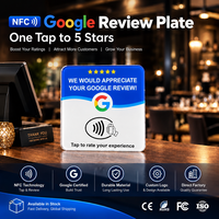 Carte NFC en acrylique PVC 10 cm 13,56 MHz pour avis sur les réseaux sociaux et menu, carte NFC Google Review Tap en acrylique, prête à être expédiée