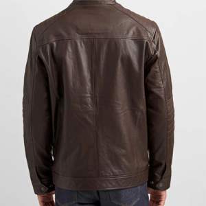 Chaqueta de cuero marrón estilo motorista para hombre, chaqueta clásica de motocicleta desgastada con cuero de primera calidad, perfecta para ropa informal - Product Image 6