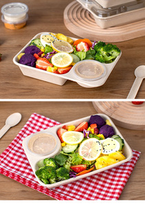 Factory Wholesale 800ml 850ml 1000ml Biodegradable Disposable Food Containers <b>Lunch</b> <b>Box</b> With Lid - Product Image 6