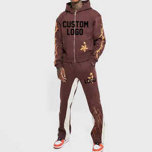 Survêtement 100% coton personnalisé formation bouffée impression Jogging broderie 100% coton unisexe sweats à capuche et sweats - Product Image 1