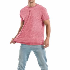 Venta al por mayor de alta calidad Vale camiseta hombres Vintage Top Tee DTG estampado blanco pantalones cortos mangas Casual Street Wear Ringer camiseta para hombres - Product Image 4