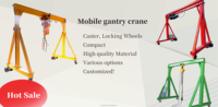Grue portique mobile économique et alternative, 1-10 tonnes, hauteur réglable, sur roues, type A, avec palan à chaîne électrique et moteur