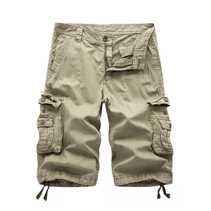 Pantalones cortos Cargo informales para hombre 3/4 de longitud larga, 6 bolsillos, verano, algodón transpirable, patrón hasta la rodilla para hombre - Product Image 1